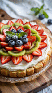 Read more about the article Easy Fruit Pizza with Sugar Cookie Crust and Cream Cheese Frosting