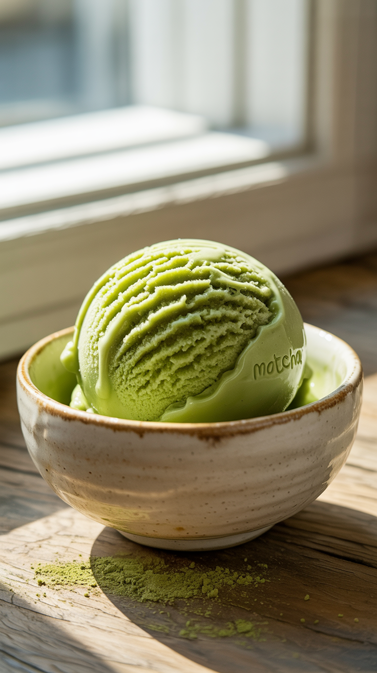 Easy No-Churn Matcha Ice Cream