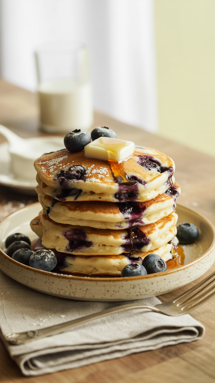 The Fluffiest Blueberry Greek Yogurt Pancakes