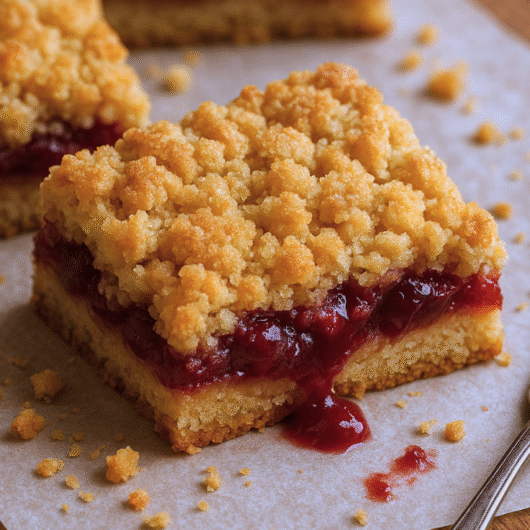 Warm & Gooey Cherry Crumble Bars