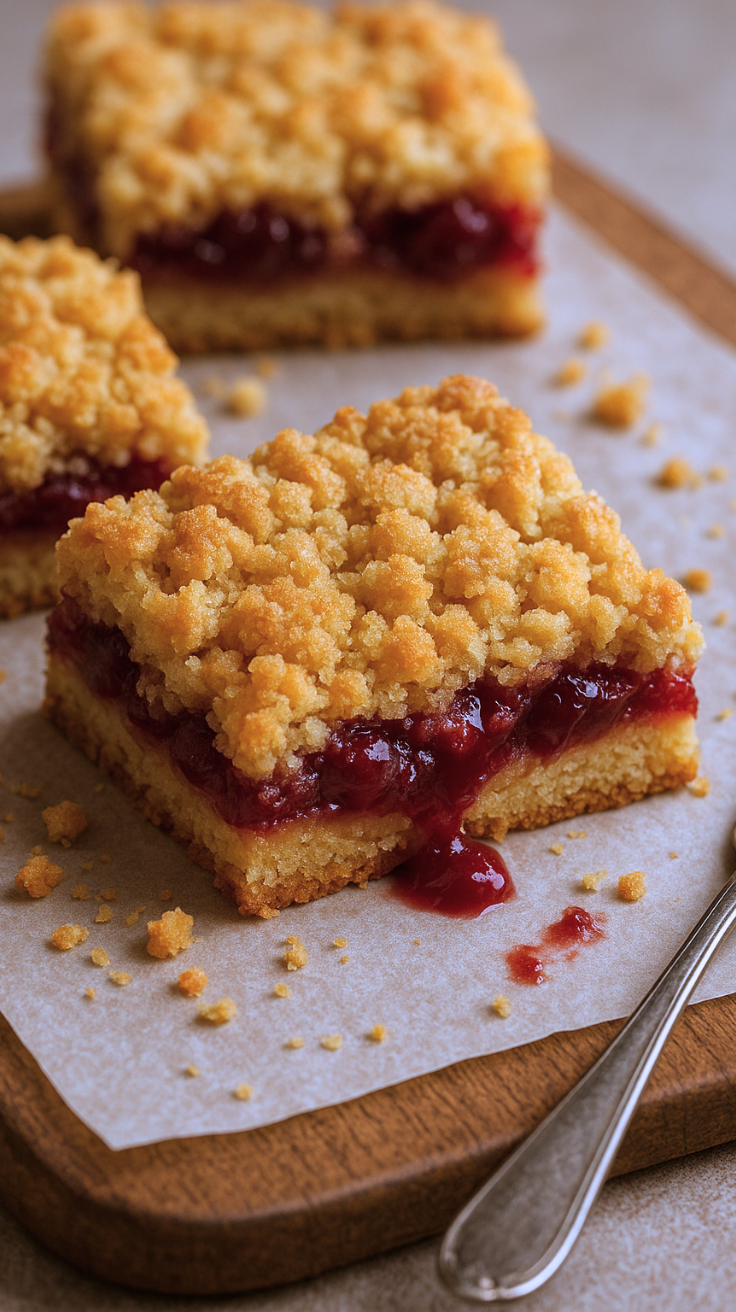 Warm & Gooey Cherry Crumble Bars