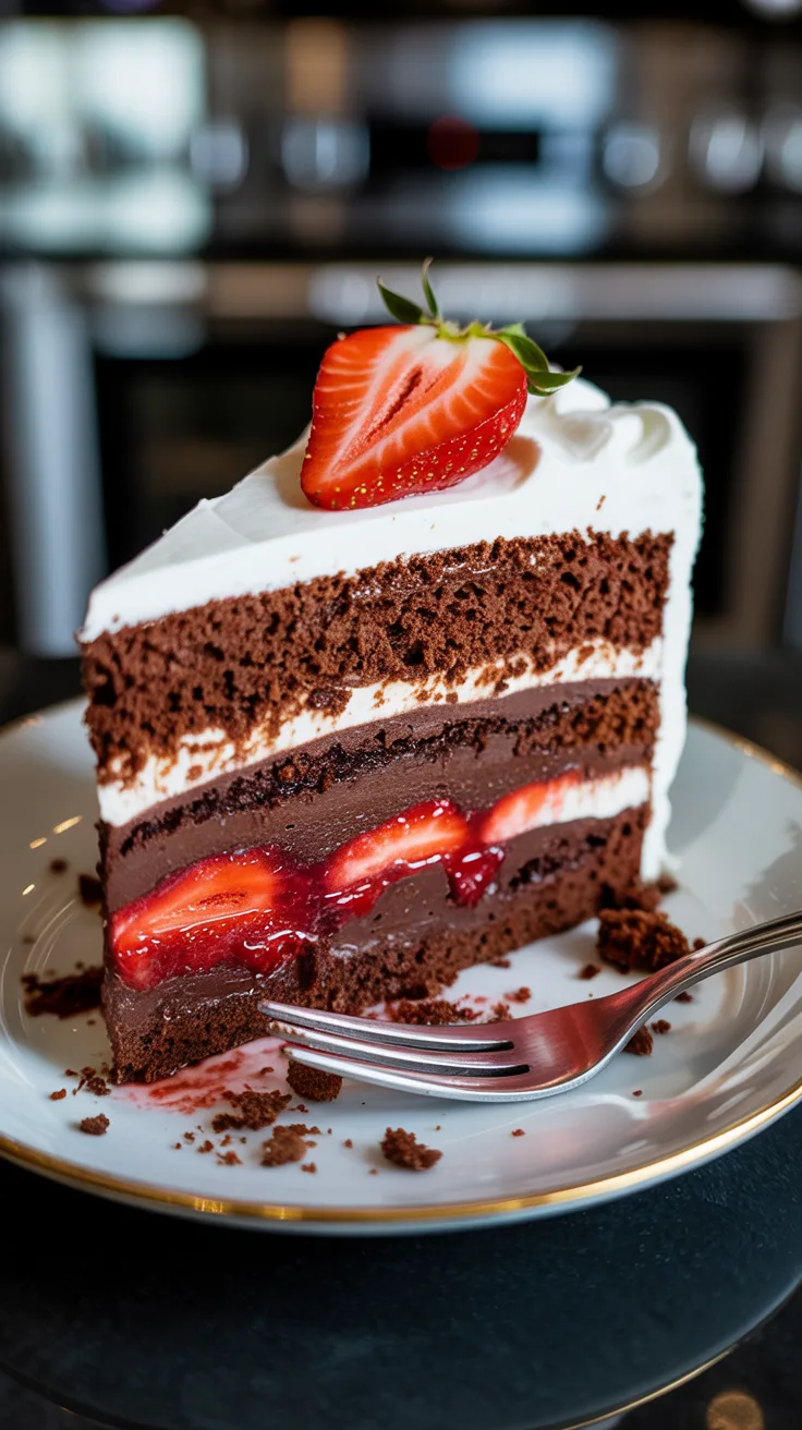 Read more about the article Fresh Strawberry Layered Chocolate Cake