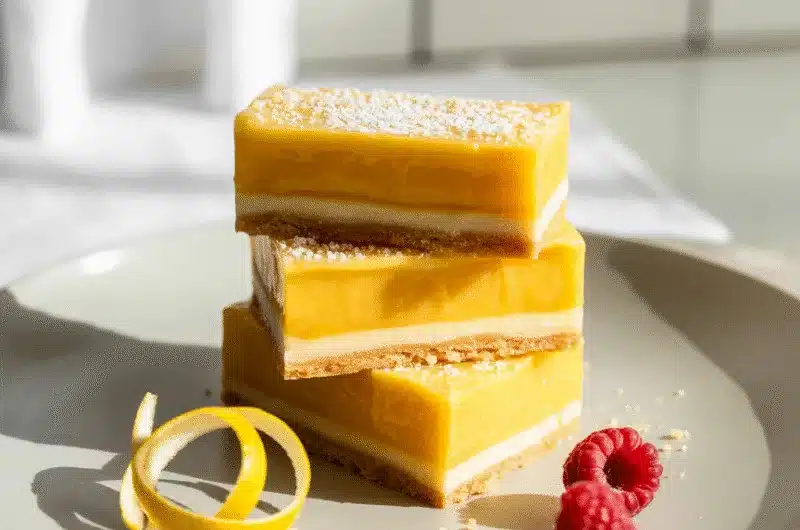 Bright Lemon Bars with a Golden, Crunchy Base