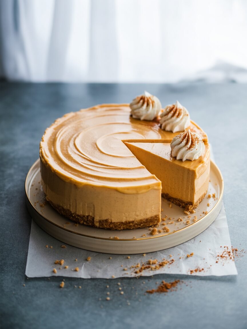 Read more about the article Homemade Pumpkin Cheesecake Without Eggs or Baking
