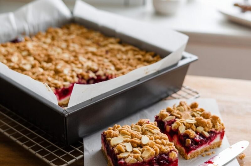 Easy Cherry Almond Crumble Bars – Perfect for Sharing