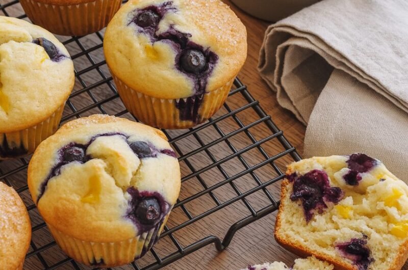 Soft & Moist Lemon Blueberry Muffins (Easy Home Recipe)