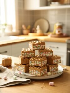 Read more about the article No-Bake Peanut Butter Marshmallow Squares: Chewy, Colorful & Foolproof