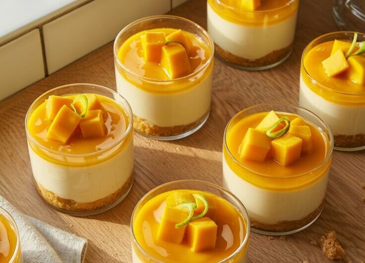 Alphonso Mango Cheesecake Cups (No‑Bake) — Clean Spoon Cuts