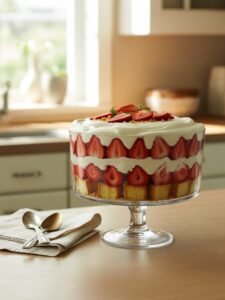 Read more about the article Strawberry Shortcake Trifle – Fresh Strawberries, Fluffy Cake, Real Cream