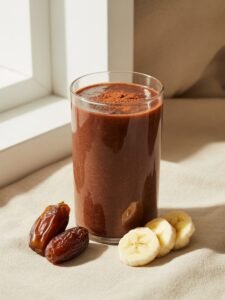Read more about the article Date Sweetened Chocolate Smoothie (No Honey, No Maple Syrup)