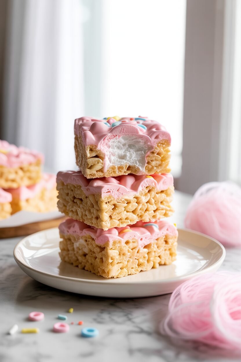 You are currently viewing Easy Cotton Candy Rice Krispie Treats in 20 Minutes