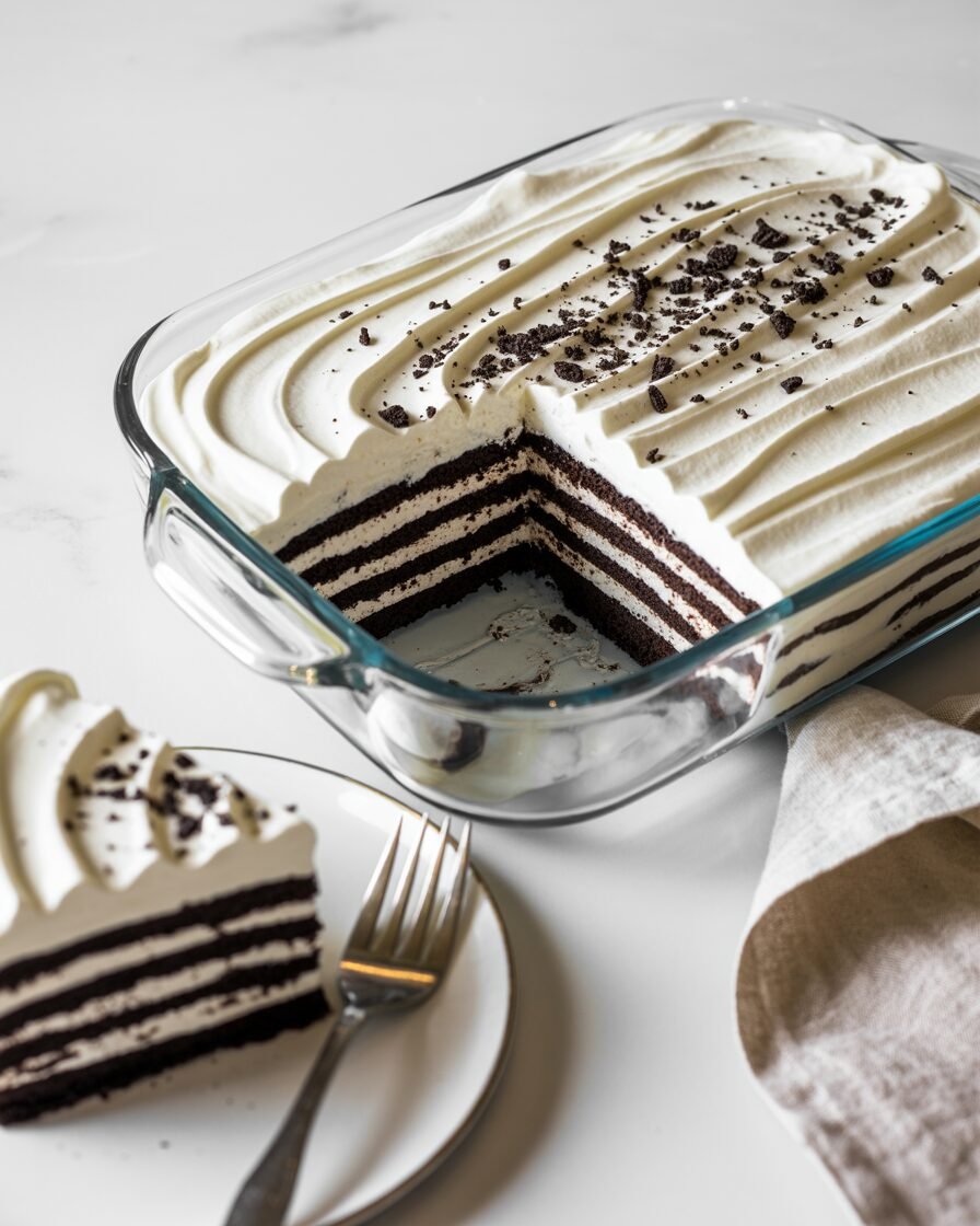 You are currently viewing Creamy Oreo Icebox Cake Recipe – No‑Bake, Fridge‑Set, Perfect for Beginners
