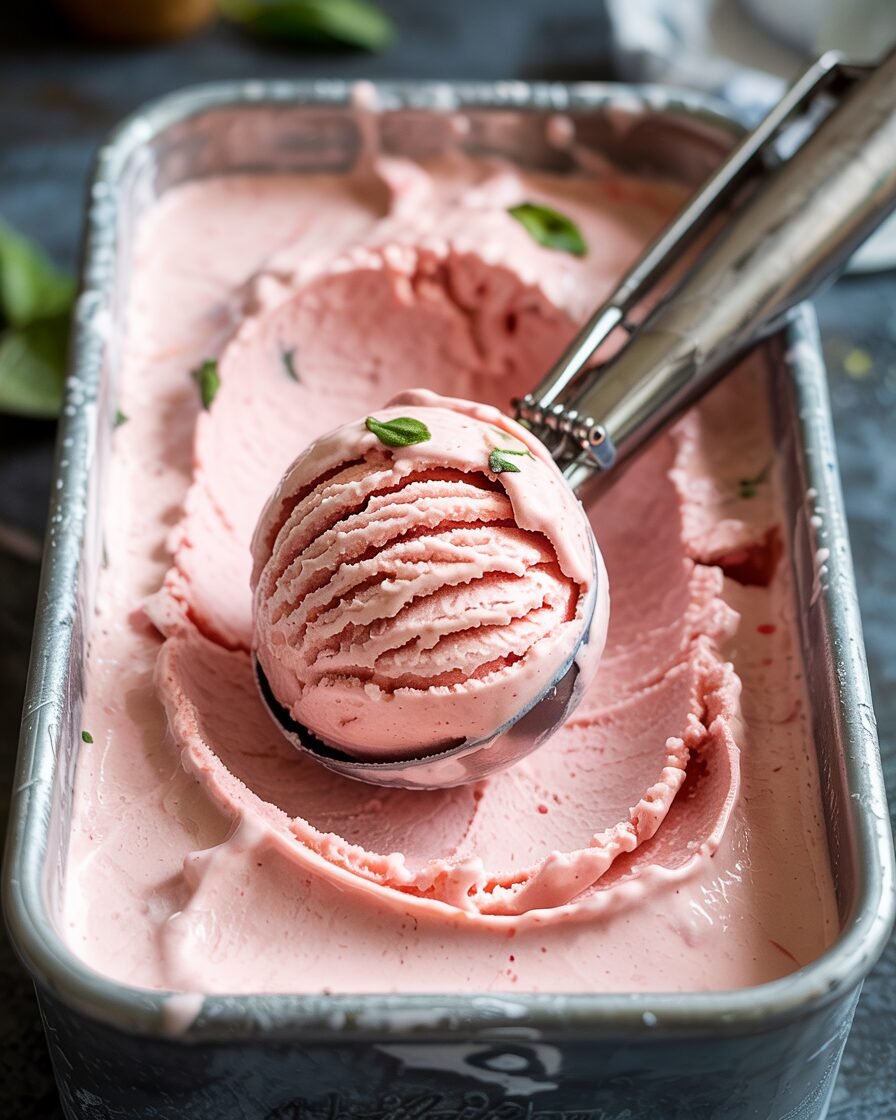 You are currently viewing Strawberry Basil Ice Cream Recipe