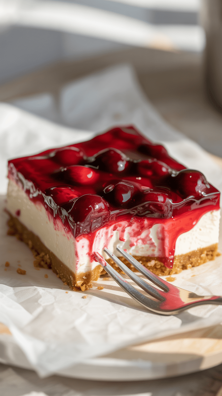 Read more about the article Cherry Cheesecake Bars That Saved Sunday Morning