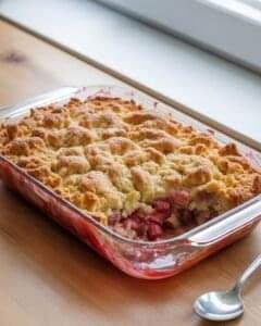 Read more about the article Rhubarb Dump Cake Recipe